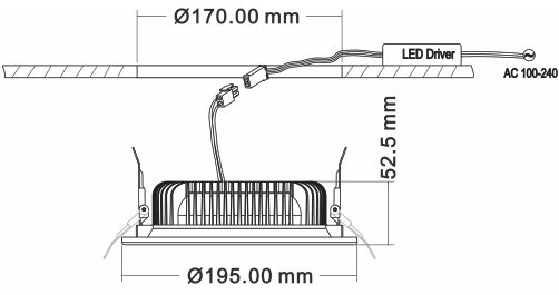 6inch 20W CLDC recessed LED downlight-5